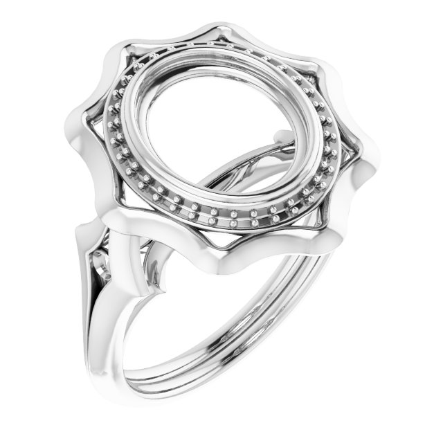 Bezel-Set Halo-Style Ring