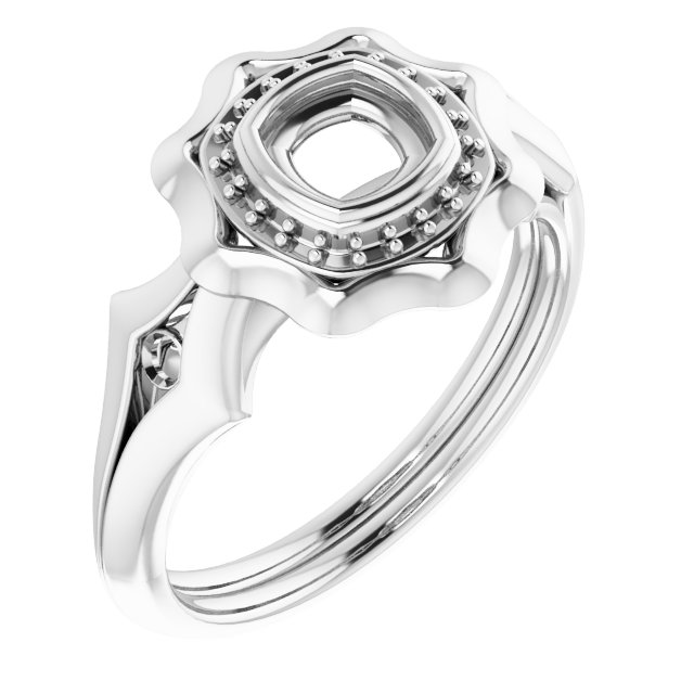 Bezel-Set Halo-Style Ring