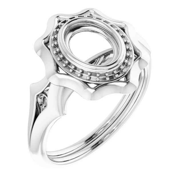 Bezel-Set Halo-Style Ring