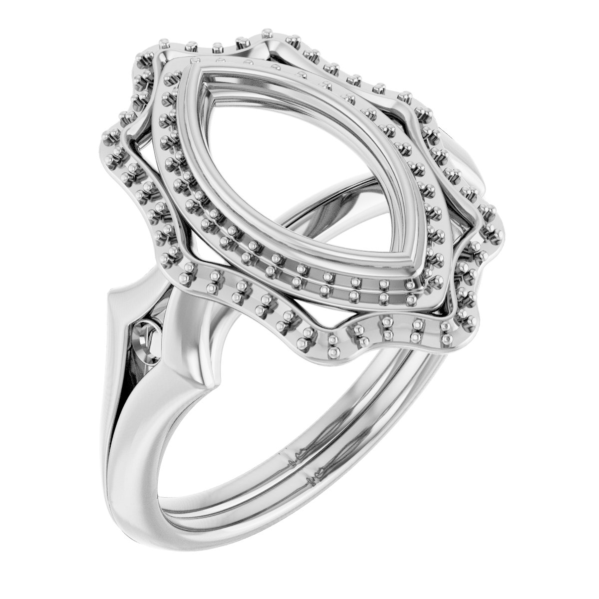 Bezel-Set Double Halo-Style Engagement Ring