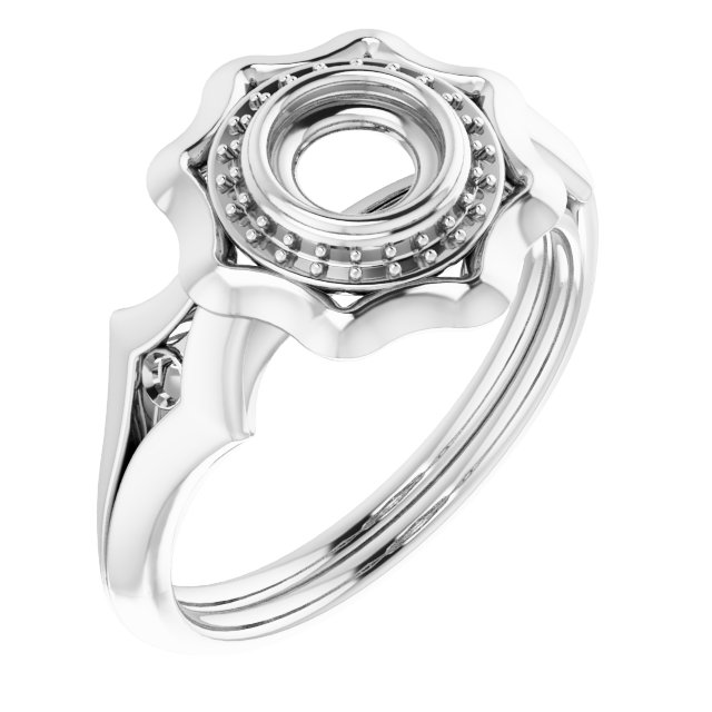 Bezel-Set Halo-Style Ring