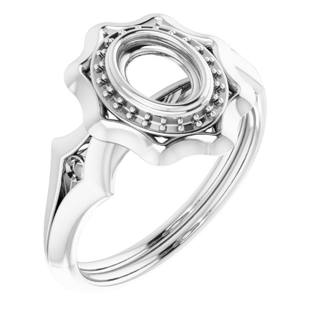 Bezel-Set Halo-Style Ring