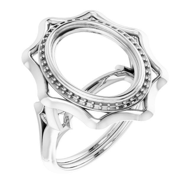 Bezel-Set Halo-Style Ring