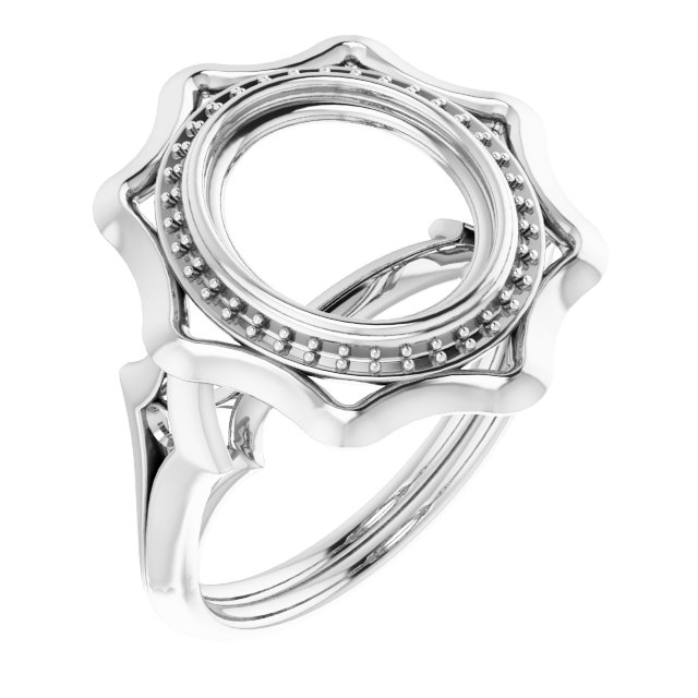 Bezel-Set Halo-Style Ring