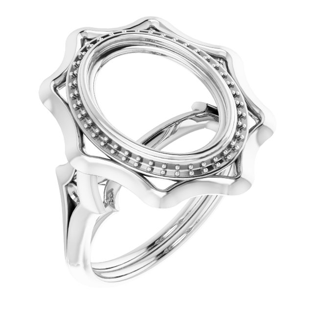Bezel-Set Halo-Style Ring