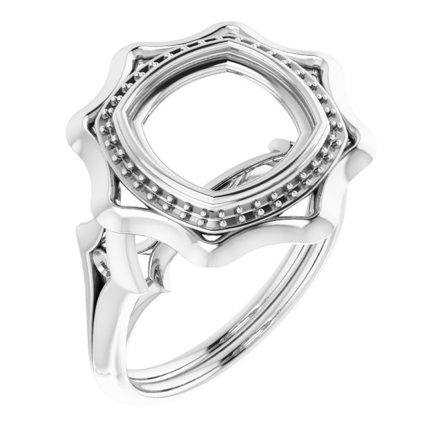 Bezel-Set Halo-Style Ring