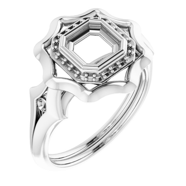 Bezel-Set Halo-Style Ring