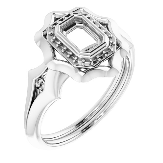 Bezel-Set Halo-Style Ring