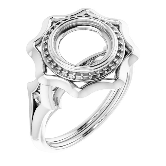 Bezel-Set Halo-Style Ring