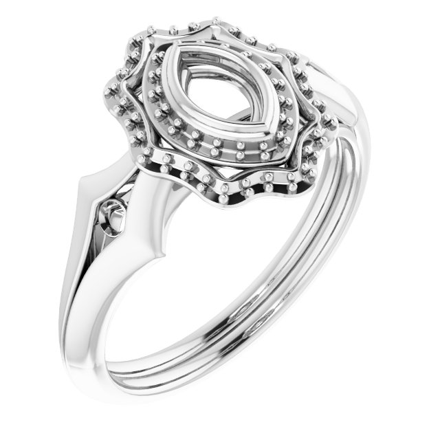 Bezel-Set Double Halo-Style Engagement Ring