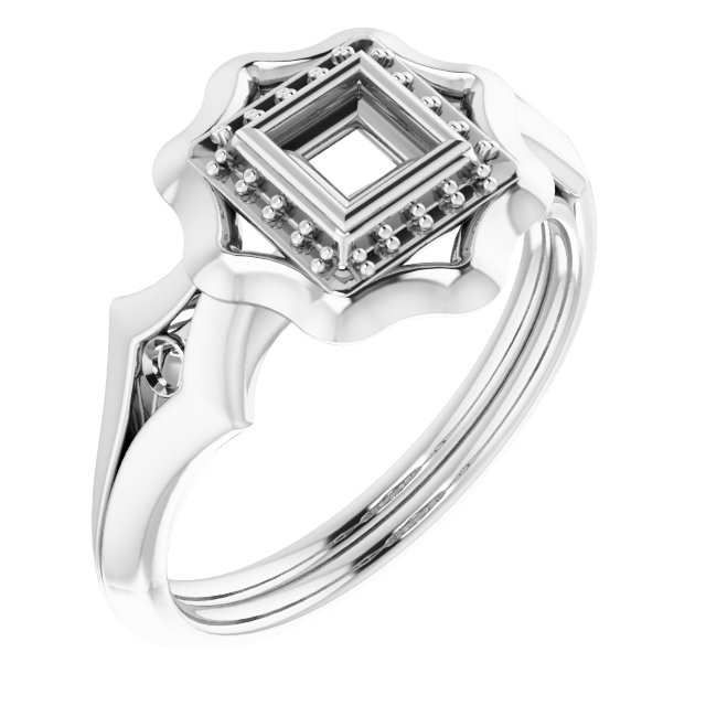 Bezel-Set Halo-Style Ring
