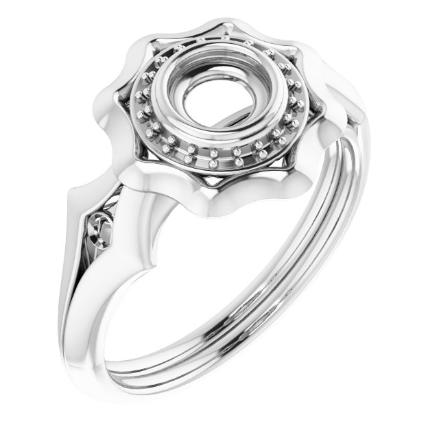 Bezel-Set Halo-Style Ring