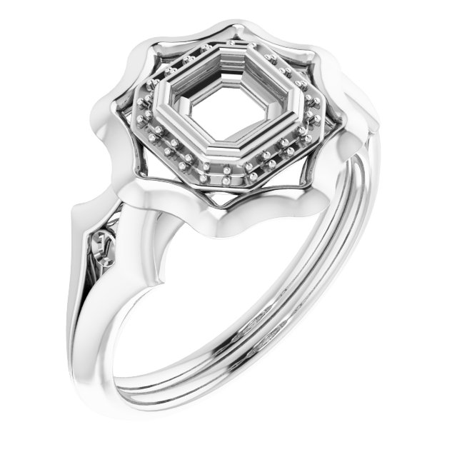 Bezel-Set Halo-Style Ring