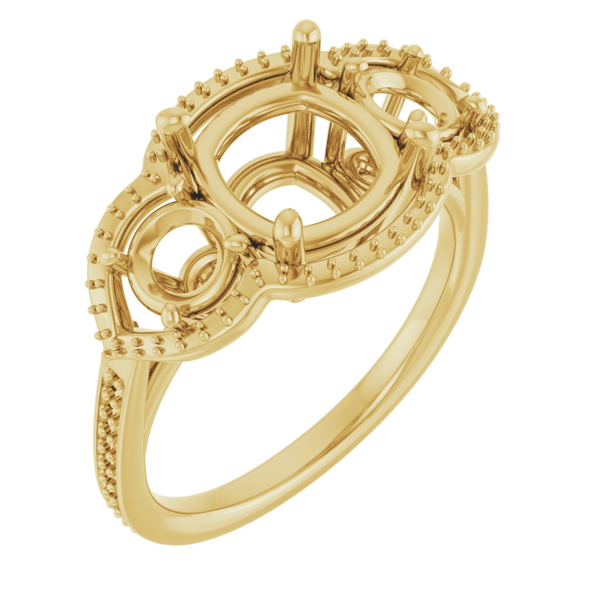 Three-Stone Halo-Style Engagement Ring