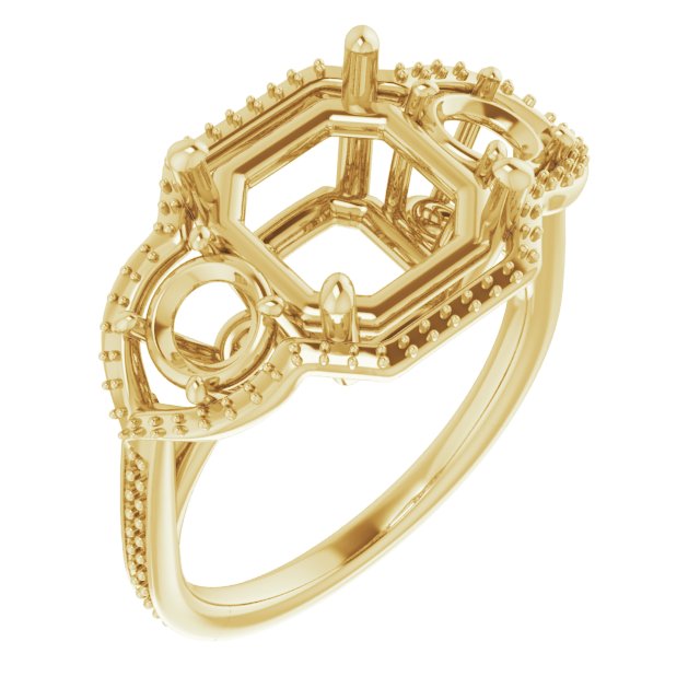 Three-Stone Halo-Style Engagement Ring