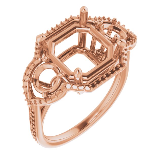 Three-Stone Halo-Style Engagement Ring