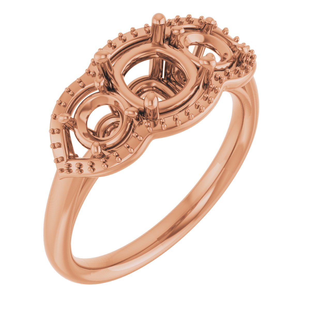 Three-Stone Halo-Style Engagement Ring