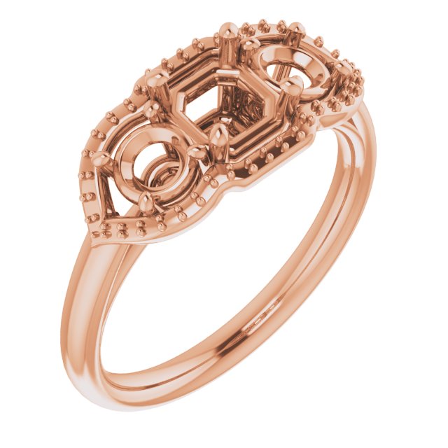 Three-Stone Halo-Style Engagement Ring