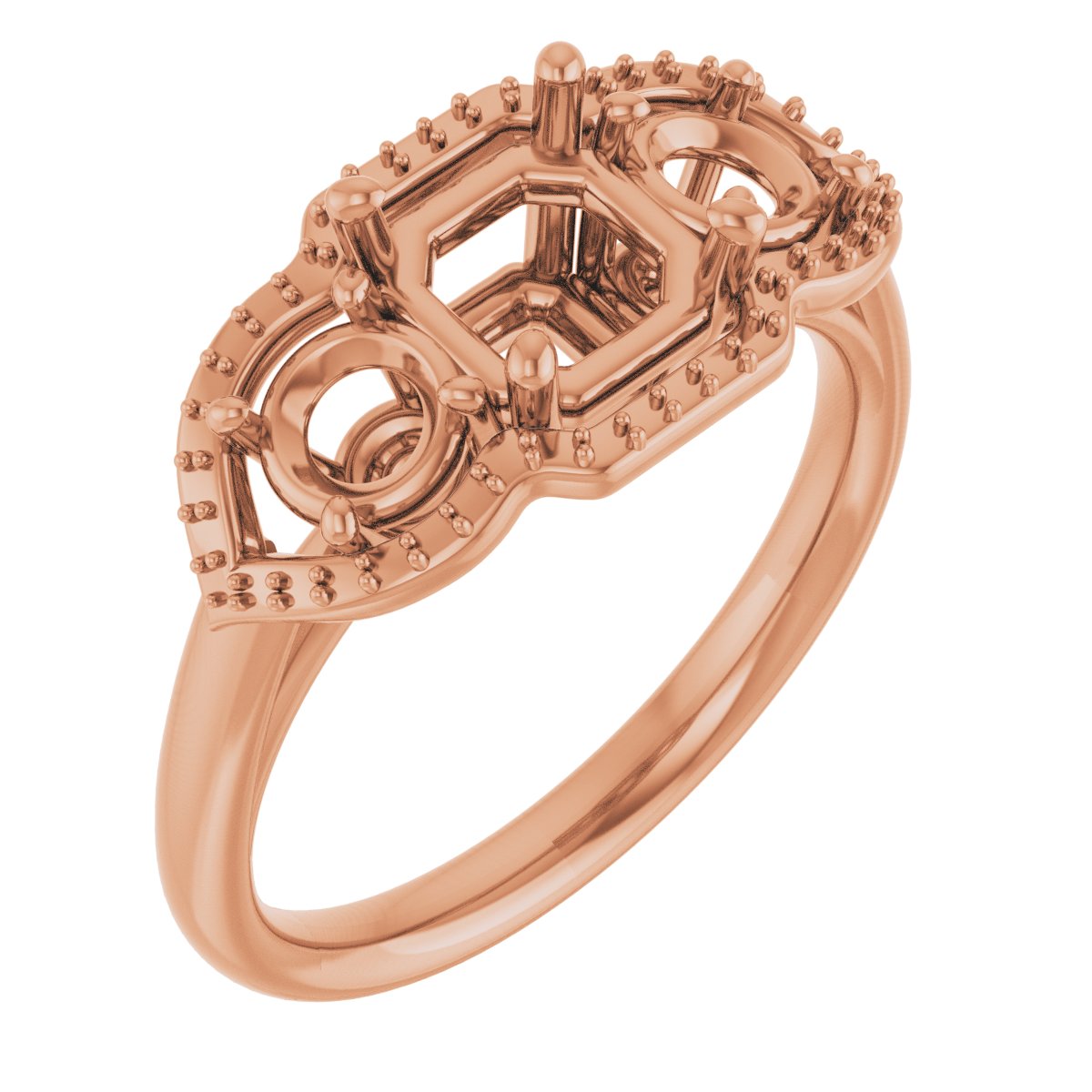 Three-Stone Halo-Style Engagement Ring