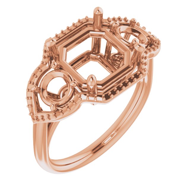 Three-Stone Halo-Style Engagement Ring