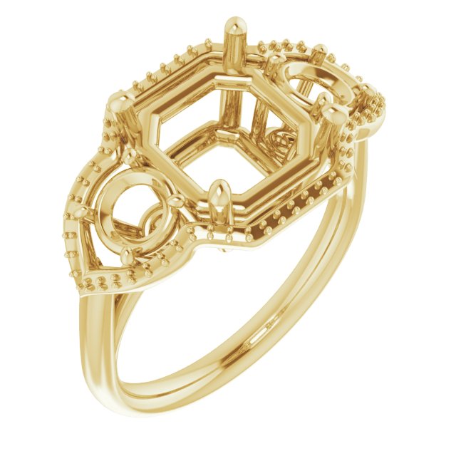 Three-Stone Halo-Style Engagement Ring