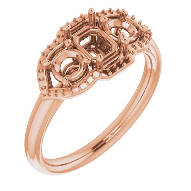 Three-Stone Halo-Style Engagement Ring