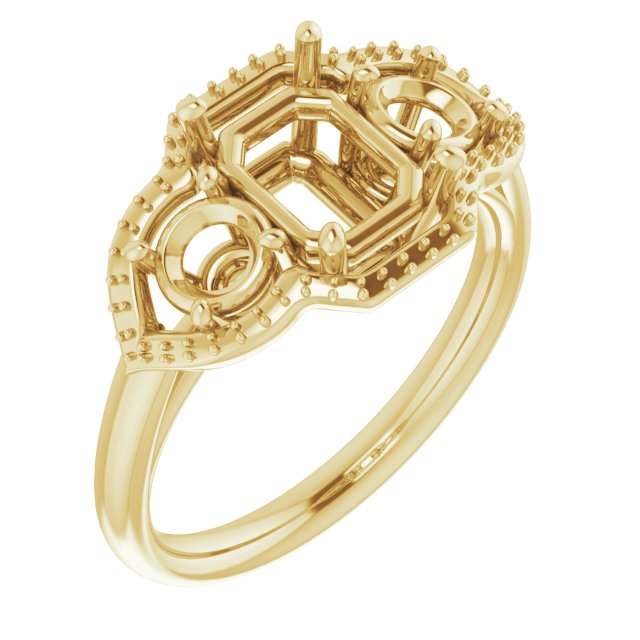 Three-Stone Halo-Style Engagement Ring