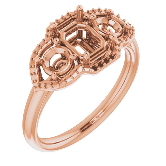 Three-Stone Halo-Style Engagement Ring