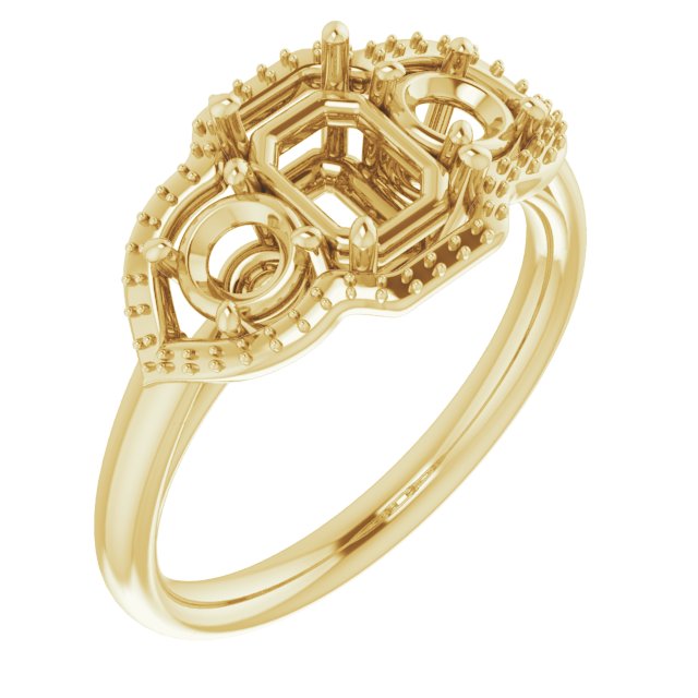 Three-Stone Halo-Style Engagement Ring