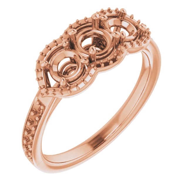 Three-Stone Halo-Style Ring