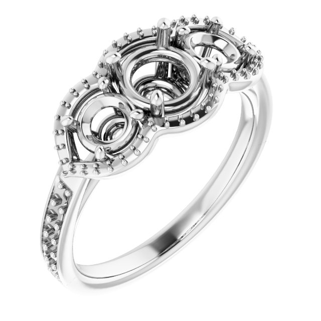 Three-Stone Halo-Style Ring