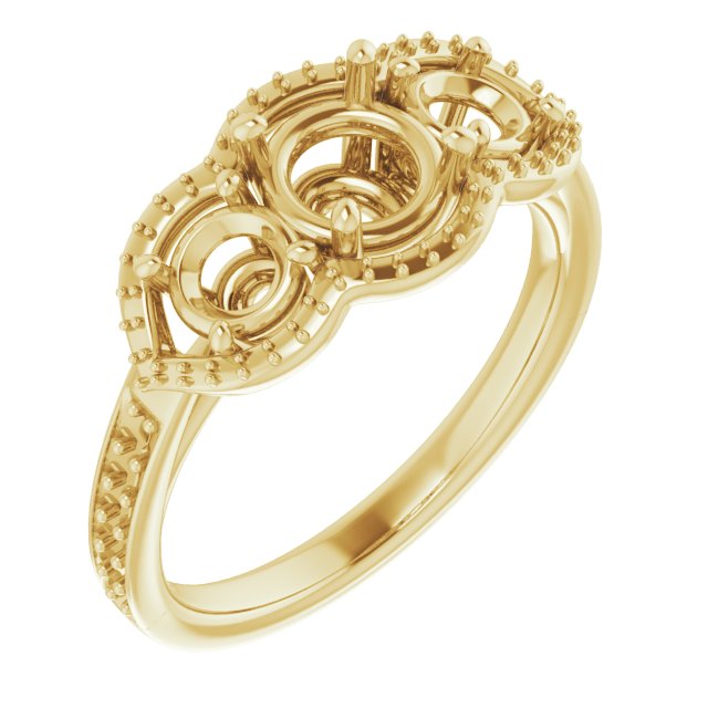 Three-Stone Halo-Style Ring