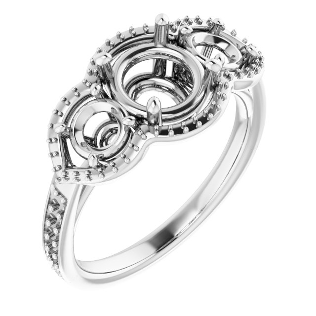 Three-Stone Halo-Style Ring