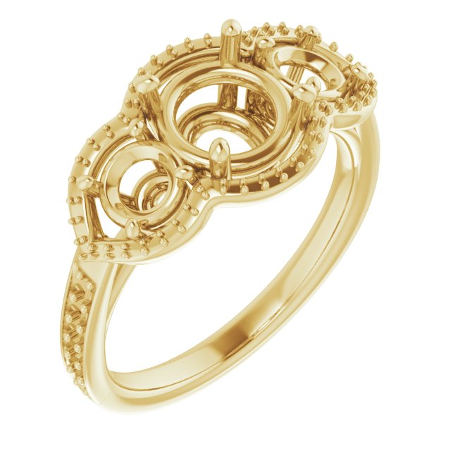 Three-Stone Halo-Style Ring