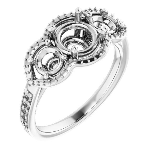 Three-Stone Halo-Style Ring