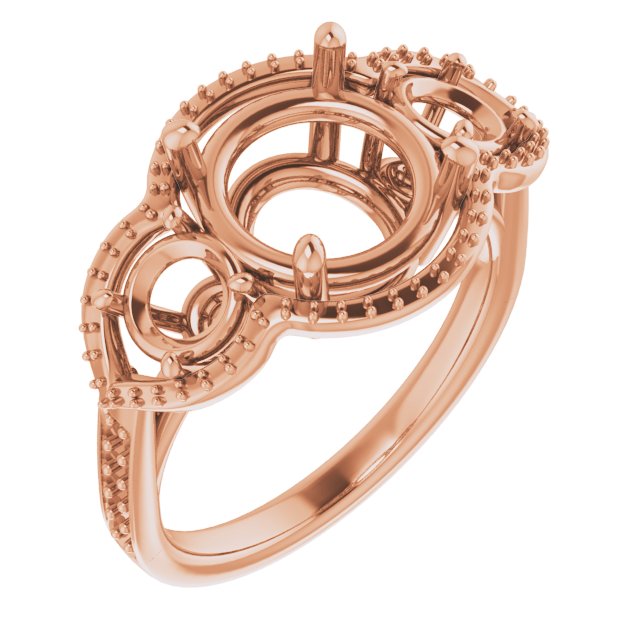 Three-Stone Halo-Style Ring