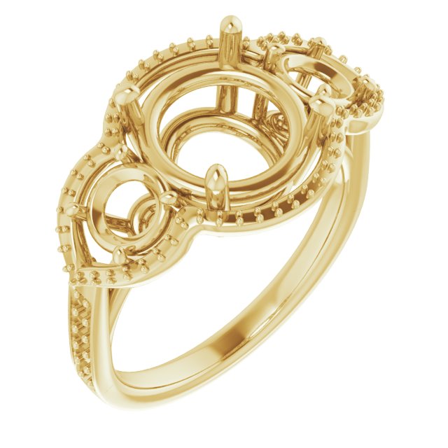 Three-Stone Halo-Style Ring