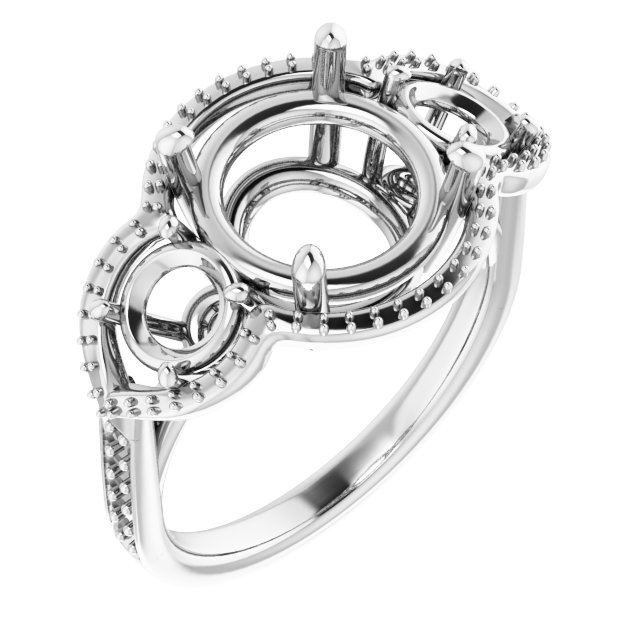 Three-Stone Halo-Style Ring