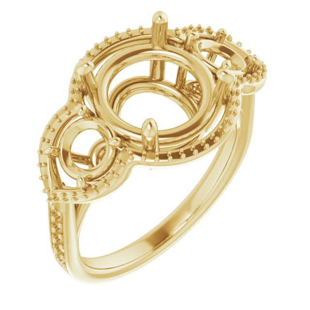 Three-Stone Halo-Style Ring