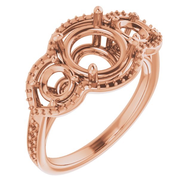 Three-Stone Halo-Style Ring