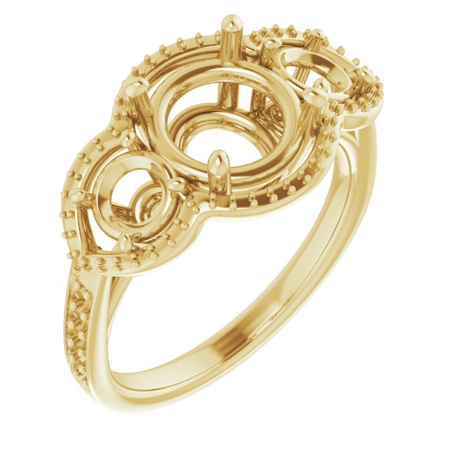 Three-Stone Halo-Style Ring