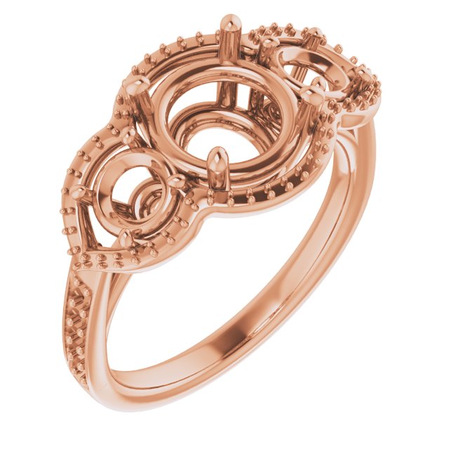 Three-Stone Halo-Style Ring