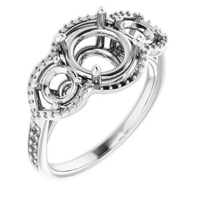 Three-Stone Halo-Style Ring