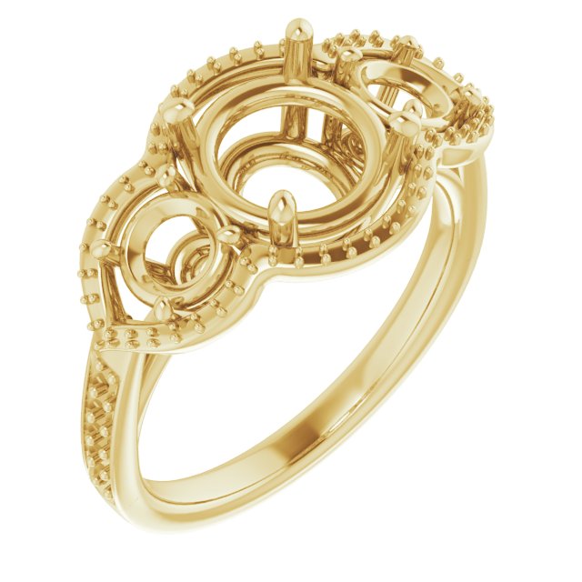 Three-Stone Halo-Style Ring