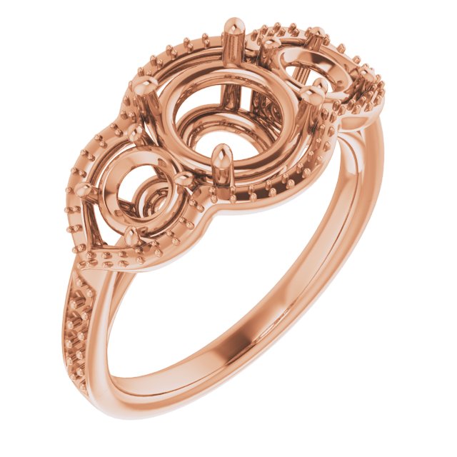 Three-Stone Halo-Style Ring