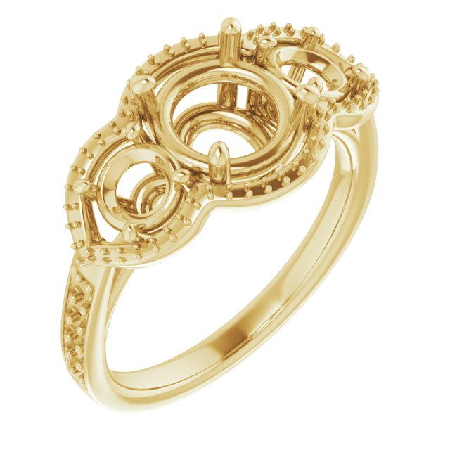 Three-Stone Halo-Style Ring
