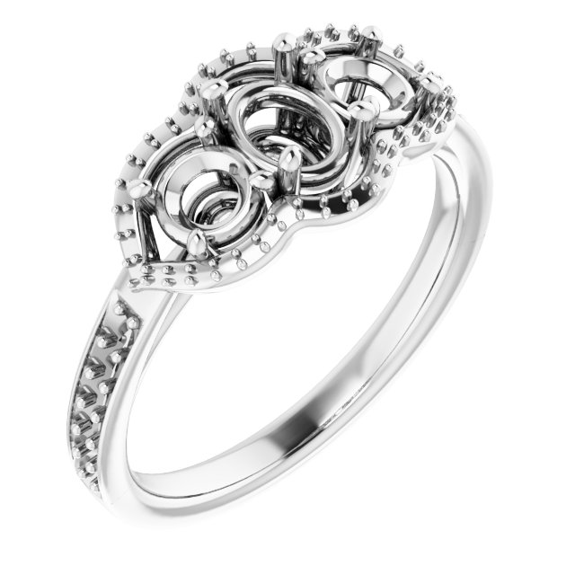 Three-Stone Halo-Style Ring