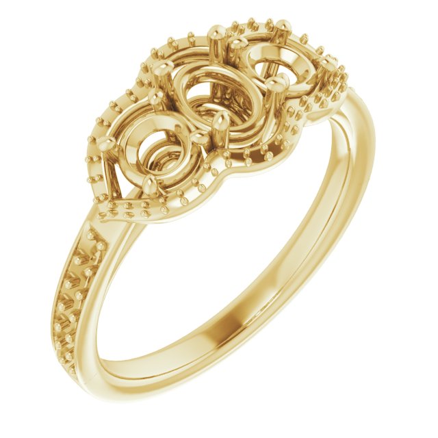 Three-Stone Halo-Style Ring