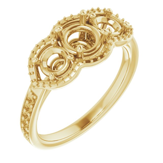 Three-Stone Halo-Style Ring