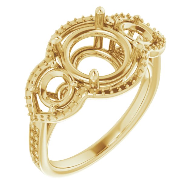 Three-Stone Halo-Style Ring